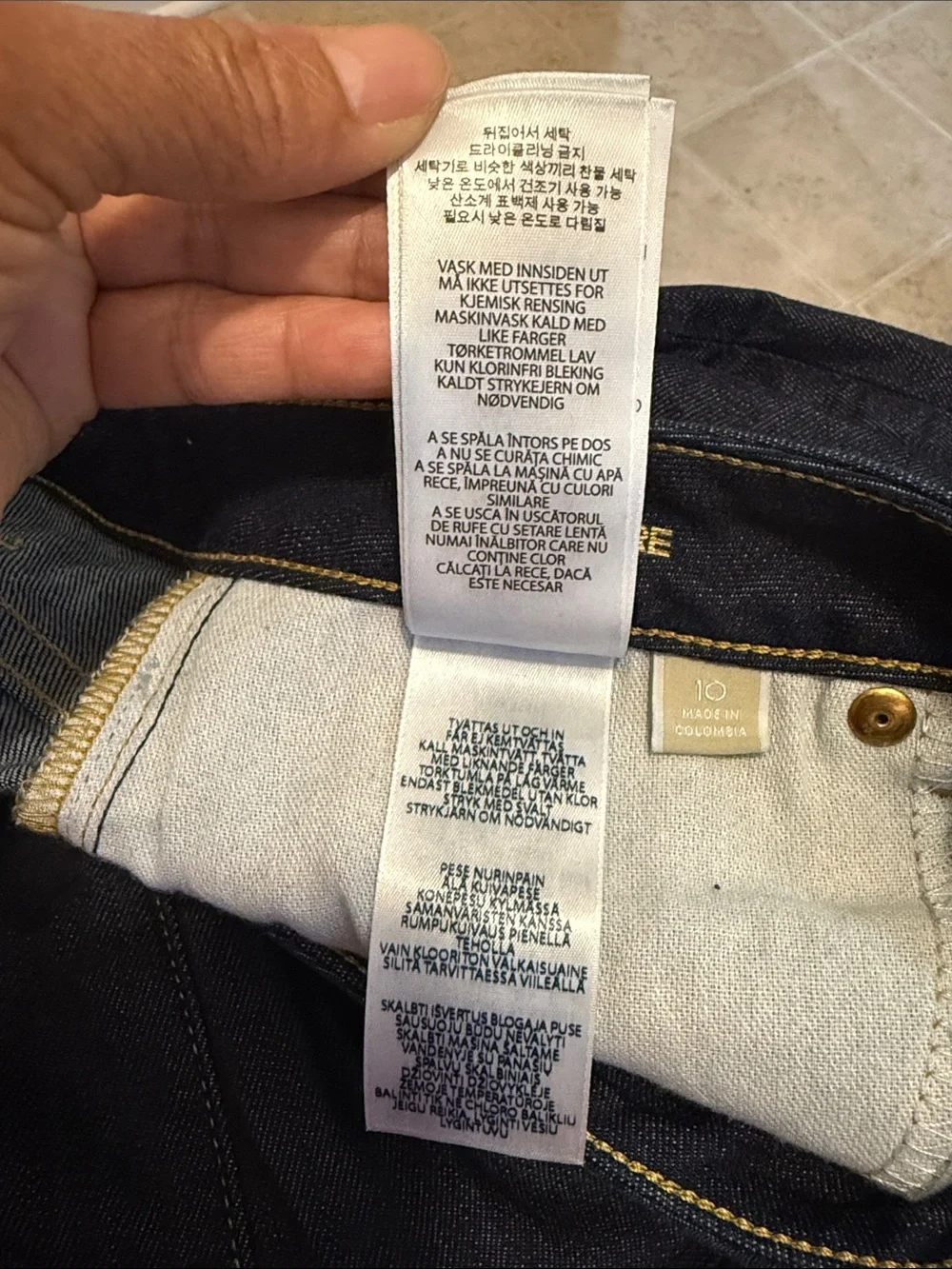 Michael Kors Dark Blue High-Rise Flare Jeans with Multi-Button Front